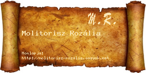 Molitorisz Rozália névjegykártya